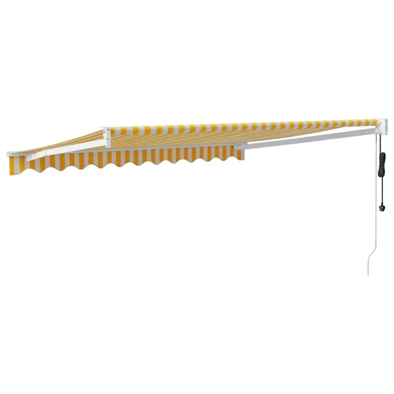 Automatinė ištraukiama markizė, geltona ir balta, 3x2,5m