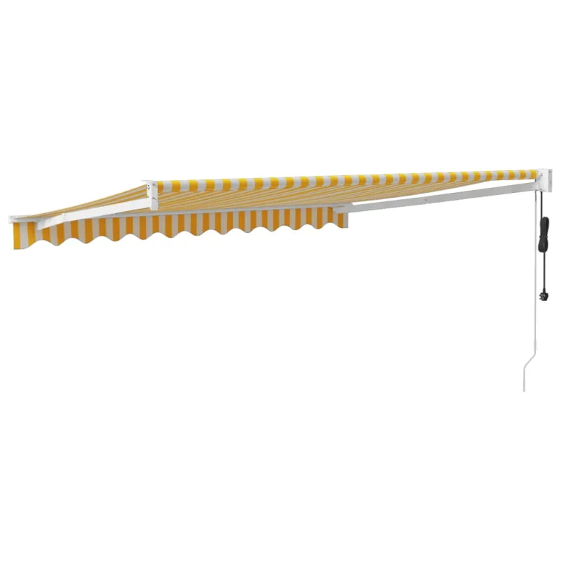Automatinė ištraukiama markizė, geltona ir balta, 3,5x2,5m