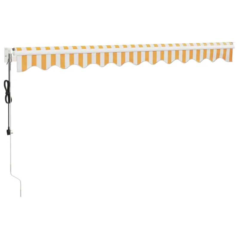 Automatinė ištraukiama markizė, geltona ir balta, 3,5x2,5m