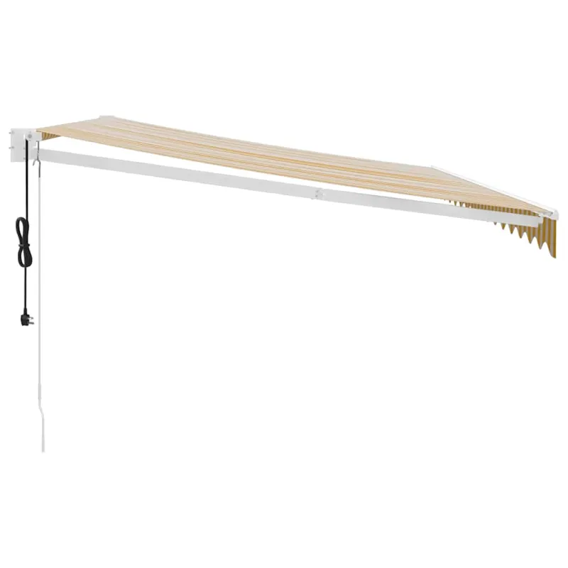 Automatinė ištraukiama markizė, geltona ir balta, 4x3m