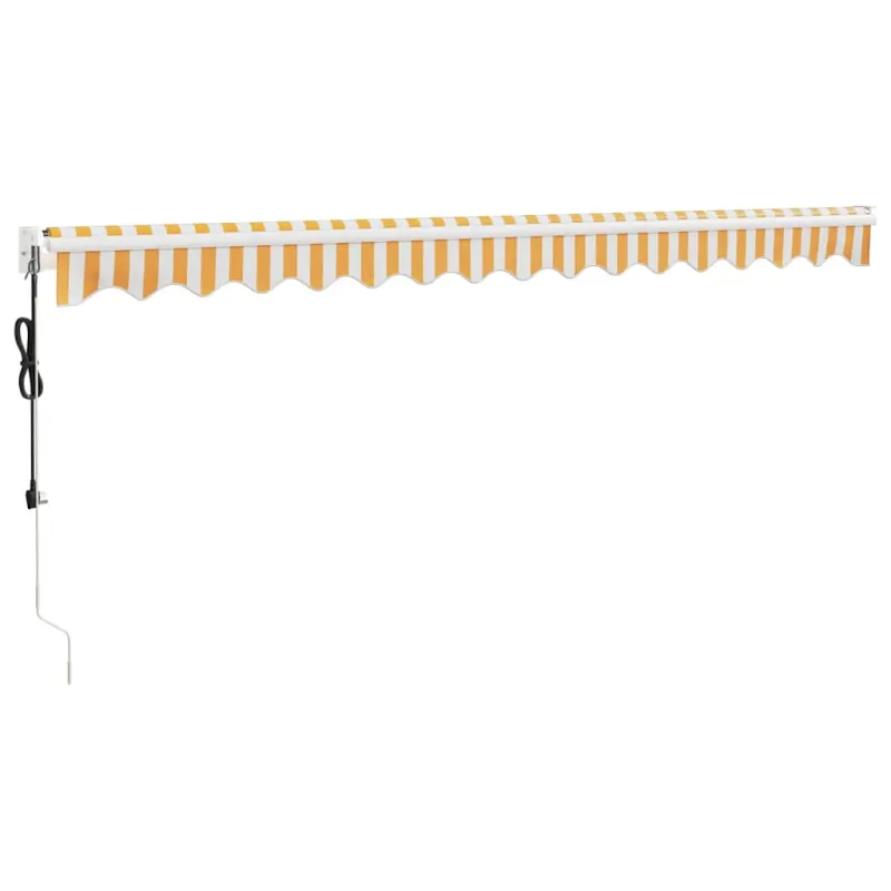 Automatinė ištraukiama markizė, geltona ir balta, 4x3m