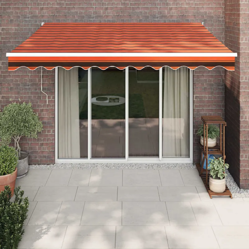 Automatinė ištraukiama markizė, oranžinė ir ruda, 3x2,5m