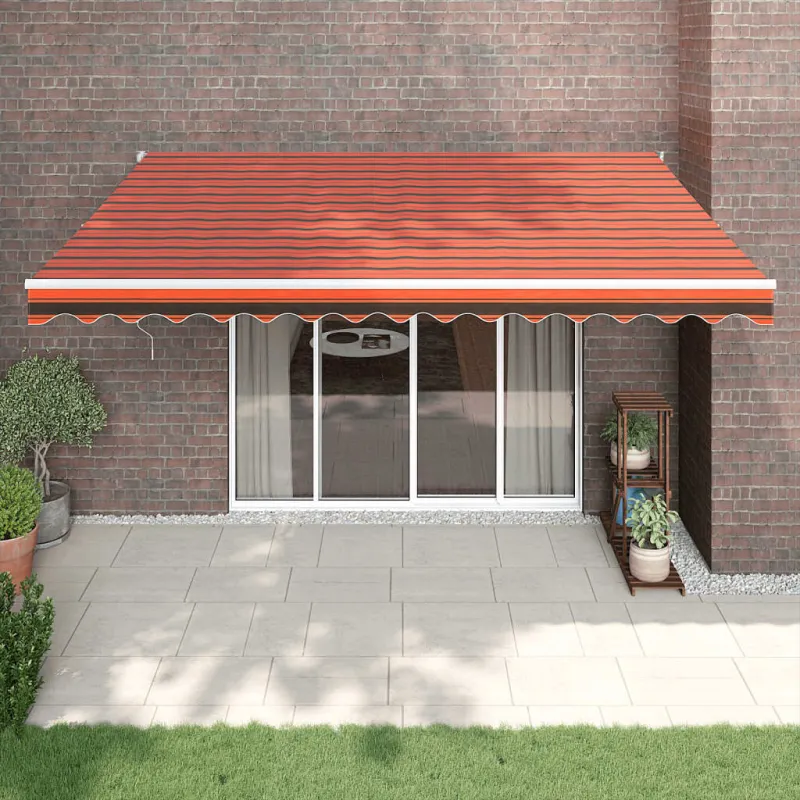 Automatinė ištraukiama markizė, oranžinė ir ruda, 4,5x3m