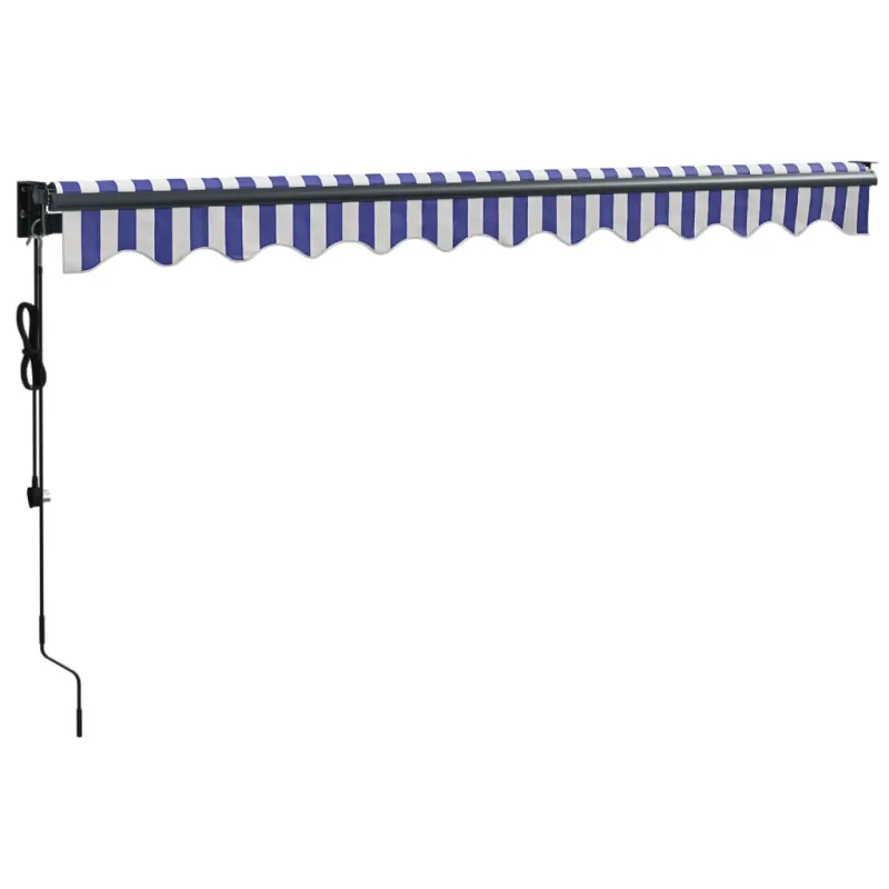 Automatinė ištraukiama markizė, mėlyna/balta, 3x2,5m