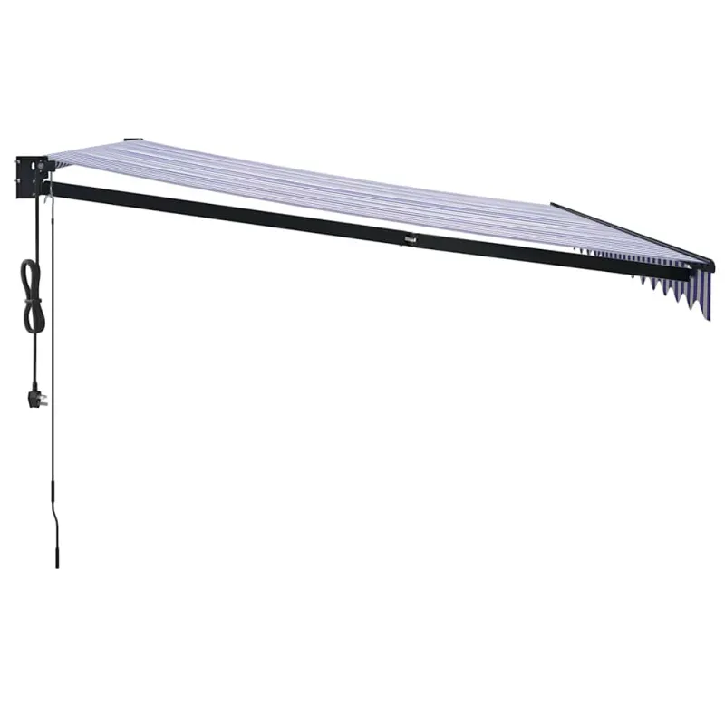 Automatinė ištraukiama markizė, mėlyna ir balta, 4x3m