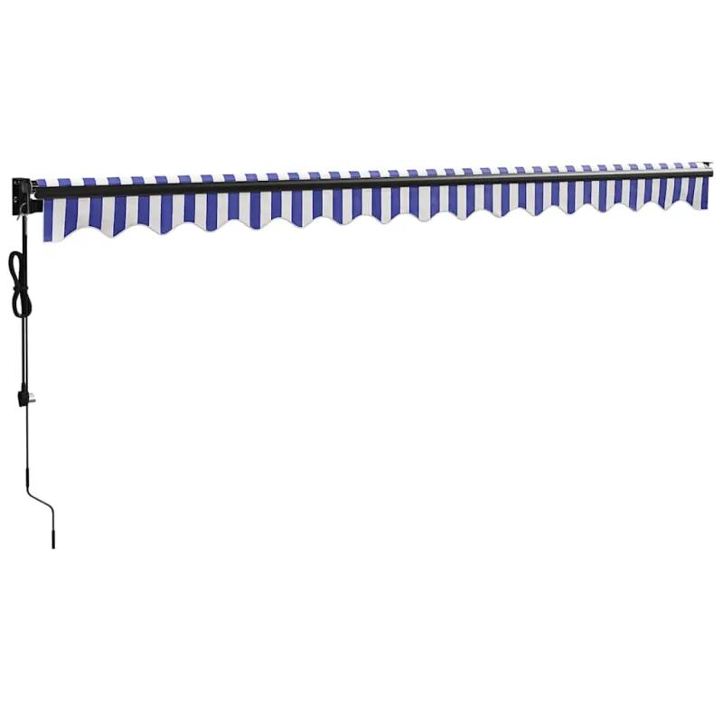 Automatinė ištraukiama markizė, mėlyna ir balta, 4x3m