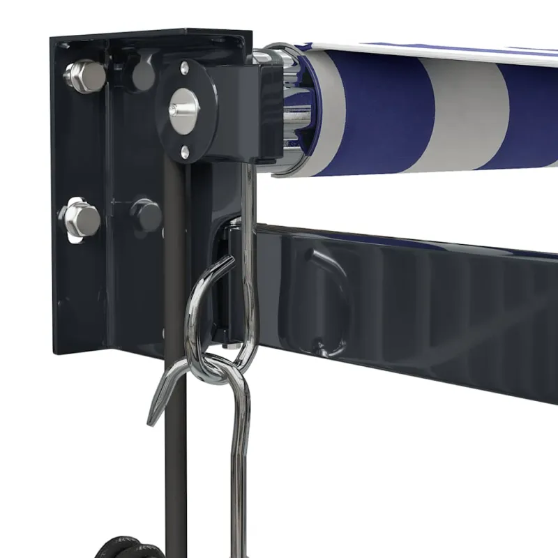 Automatinė ištraukiama markizė, mėlyna ir balta, 4x3m