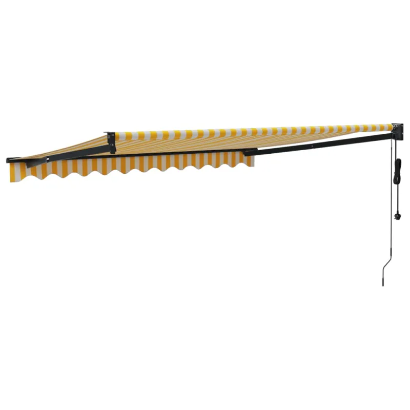 Automatinė ištraukiama markizė, geltona ir balta, 3x2,5m