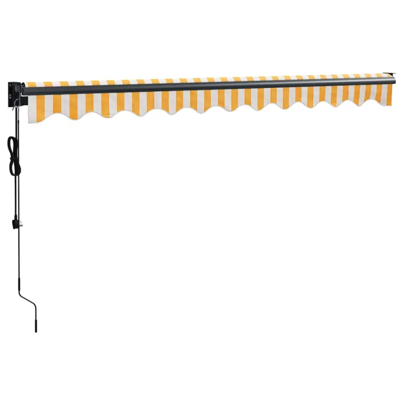 Automatinė ištraukiama markizė, geltona ir balta, 3,5x2,5m