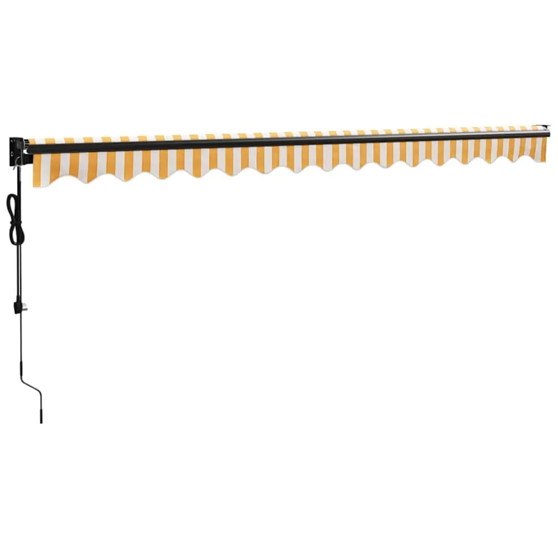 Automatinė ištraukiama markizė, geltona ir balta, 4x3m