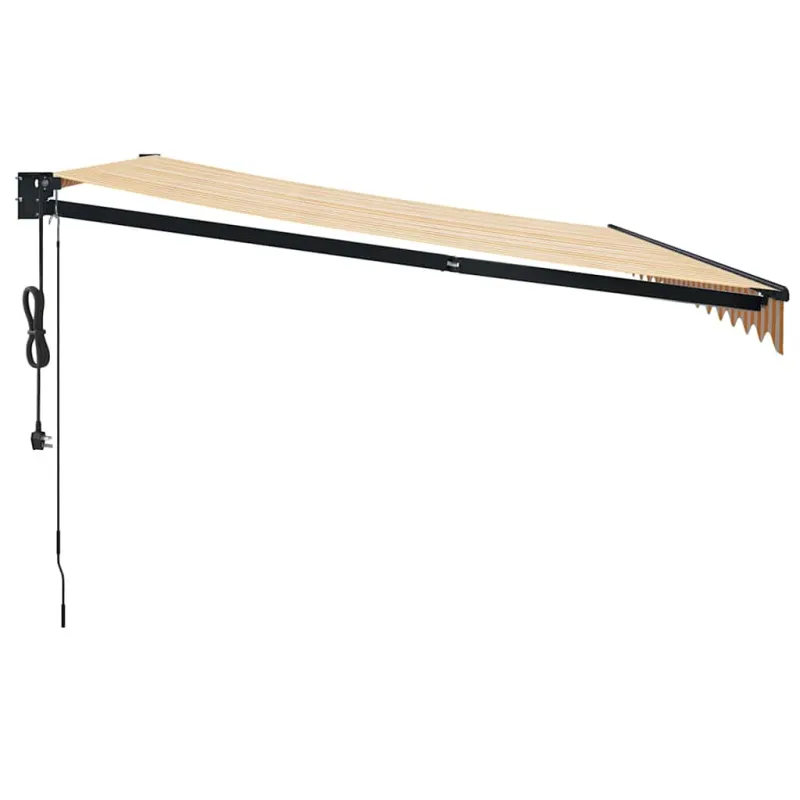 Automatinė ištraukiama markizė, geltona ir balta, 4x3m