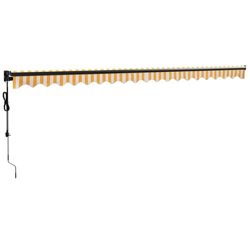 Automatinė ištraukiama markizė, geltona ir balta, 5x3m