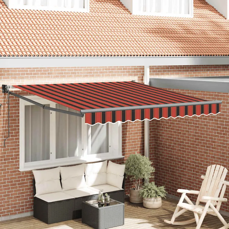 Automatinė ištraukiama markizė, oranžinė ir ruda, 3x2,5m