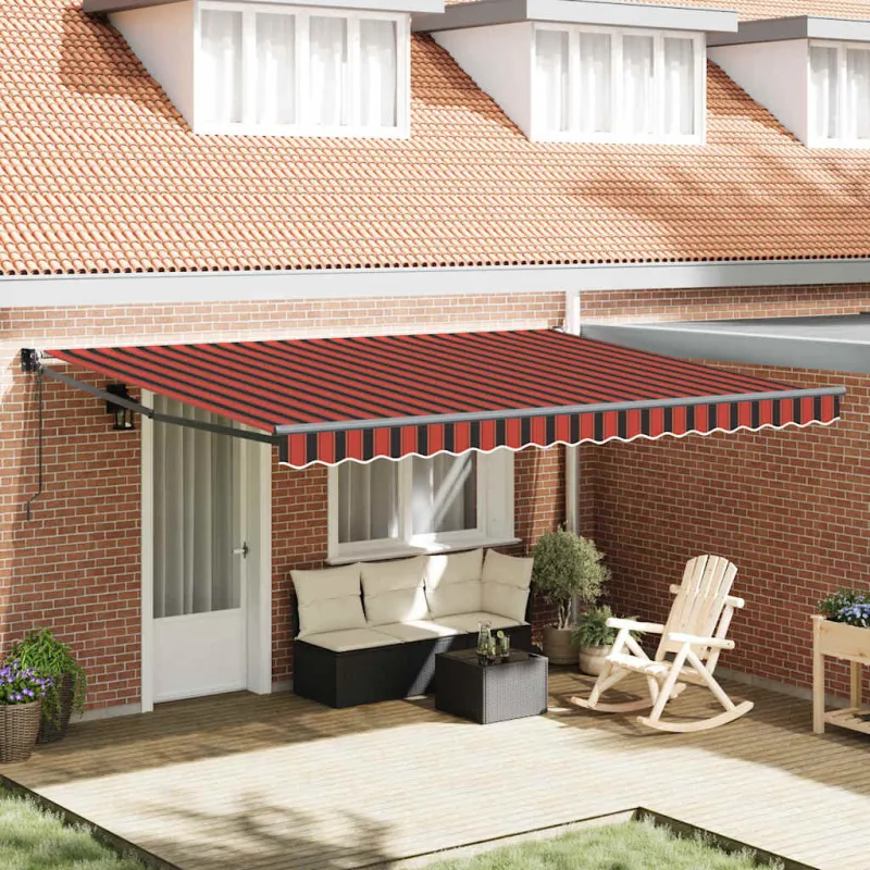 Automatinė ištraukiama markizė, oranžinė ir ruda, 4,5x3m