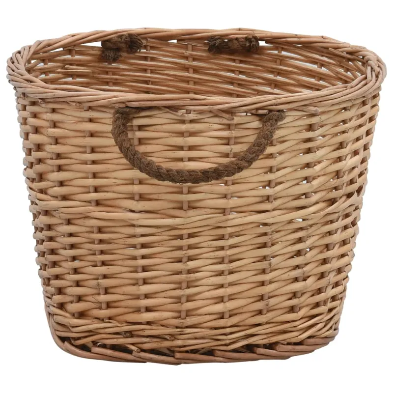 Krepšys malkoms su rankenomis, natūralus, 56x40x28cm, gluosnis