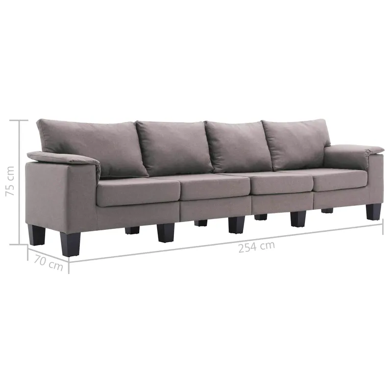 Sofa Taupe Keturvietis audinys