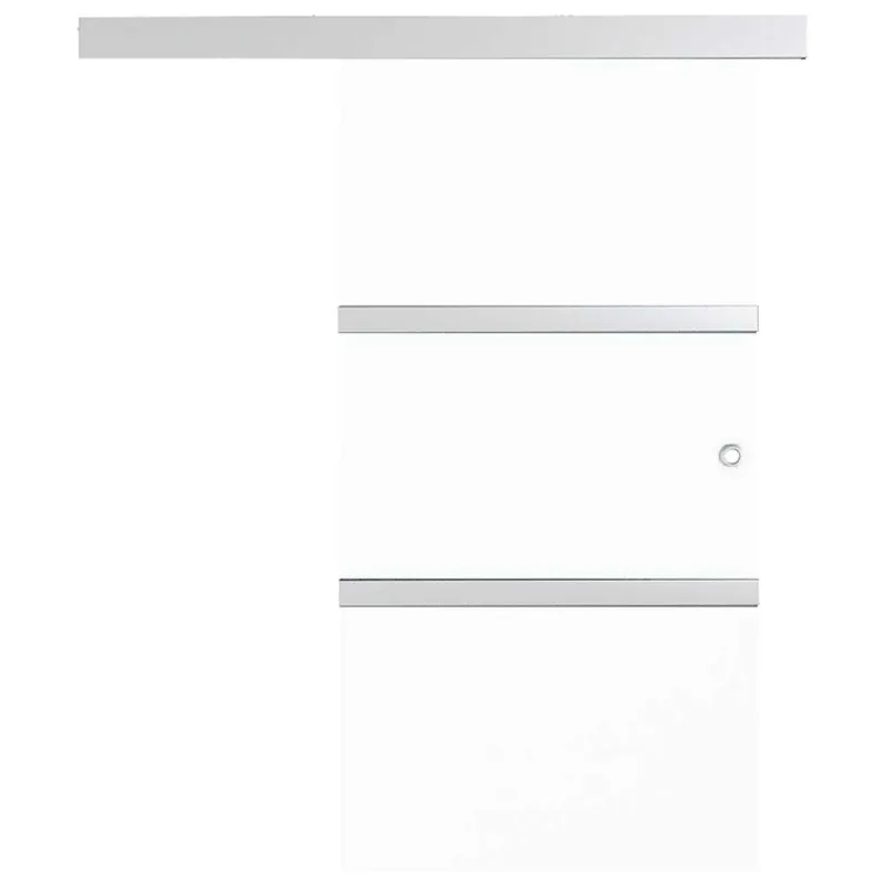 Stumdomos durys, sidabrinės, 90x212cm, aliuminis ir ESG stiklas