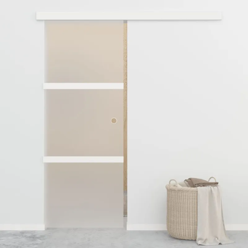Stumdomos durys su stabdikliais, 76x205cm, stiklas ir aliuminis