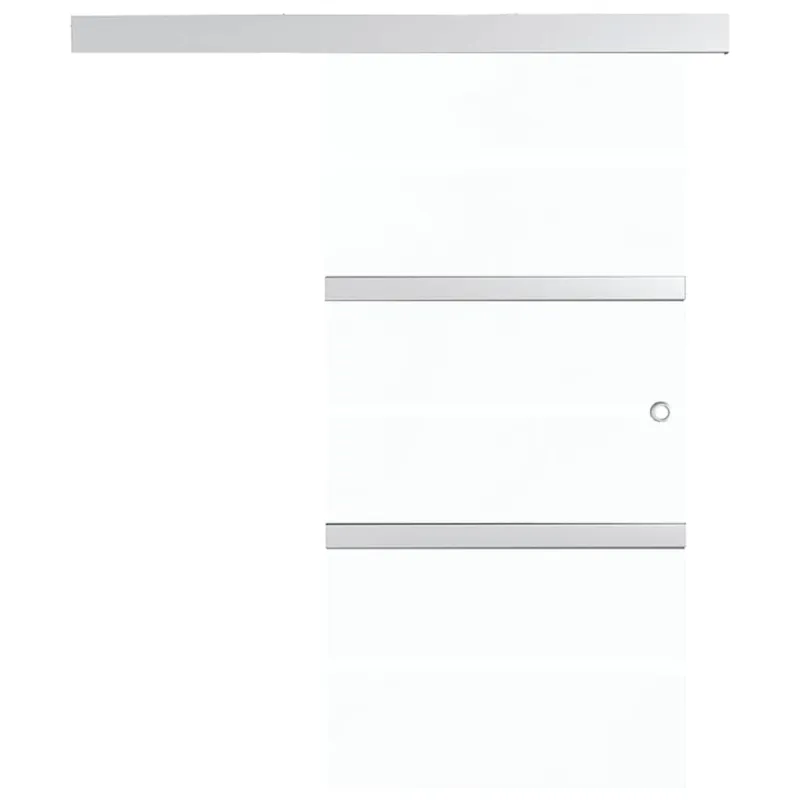 Stumdomos durys, sidabrinės, 76x212cm, aliuminis ir ESG stiklas