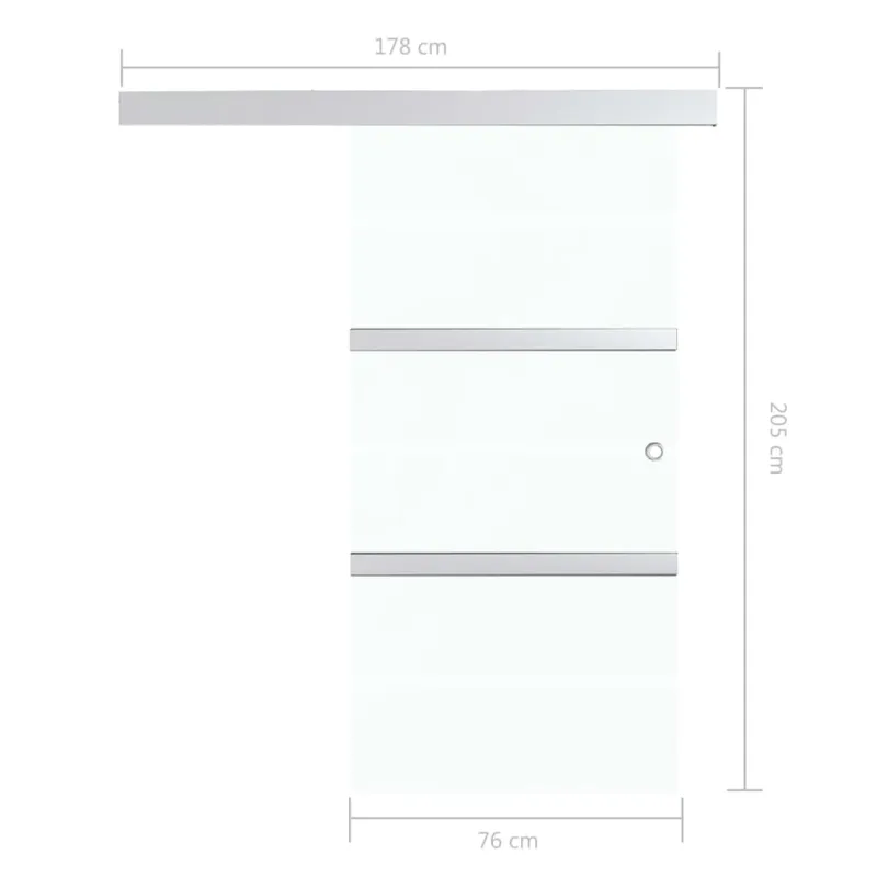 Stumdomos durys su stabdikliais, 76x205cm, stiklas ir aliuminis