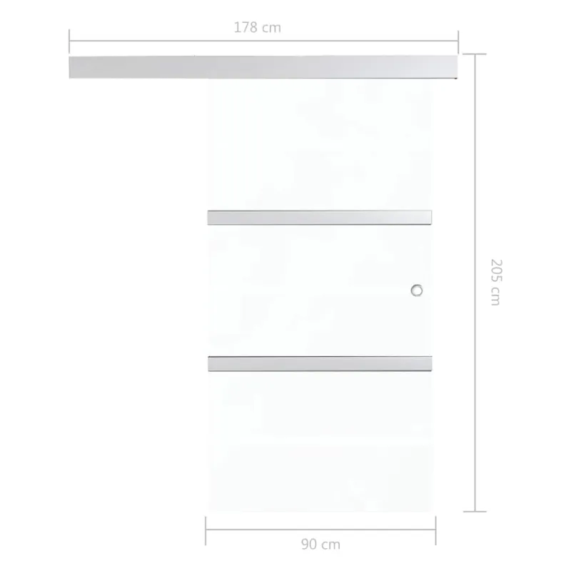 Stumdomos durys su stabdikliais, 90x205cm, stiklas ir aliuminis