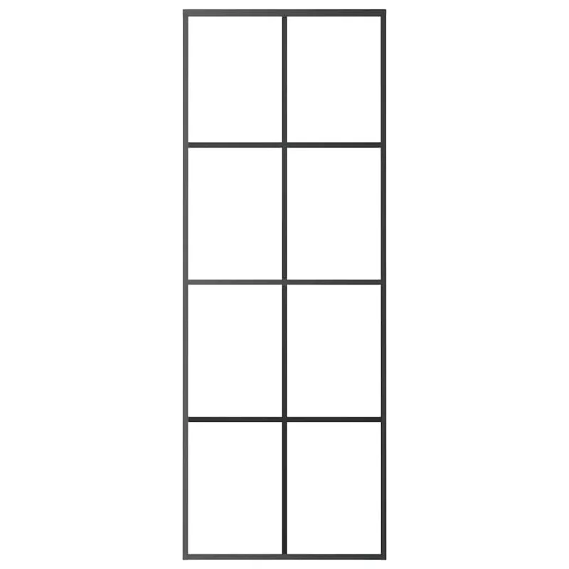 Stumdomos durys, juodos, 76x205cm, aliuminis ir ESG stiklas