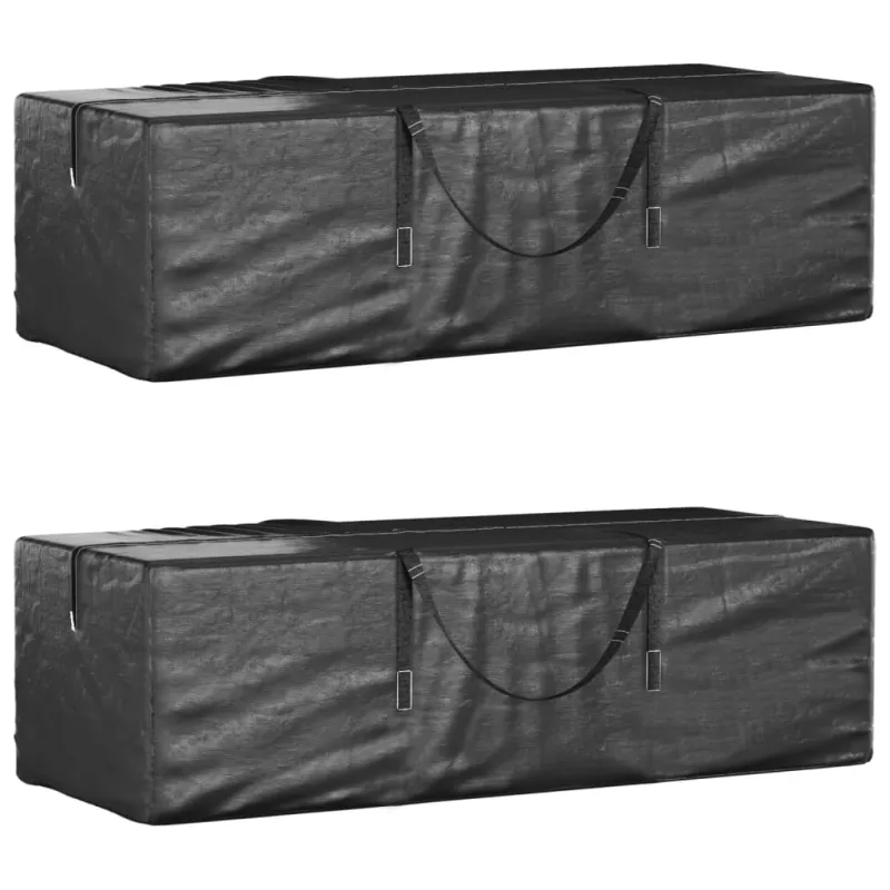 Krepšiai sodo pagalvėm, 2vnt., juodi, 135x40x55cm, polietilenas