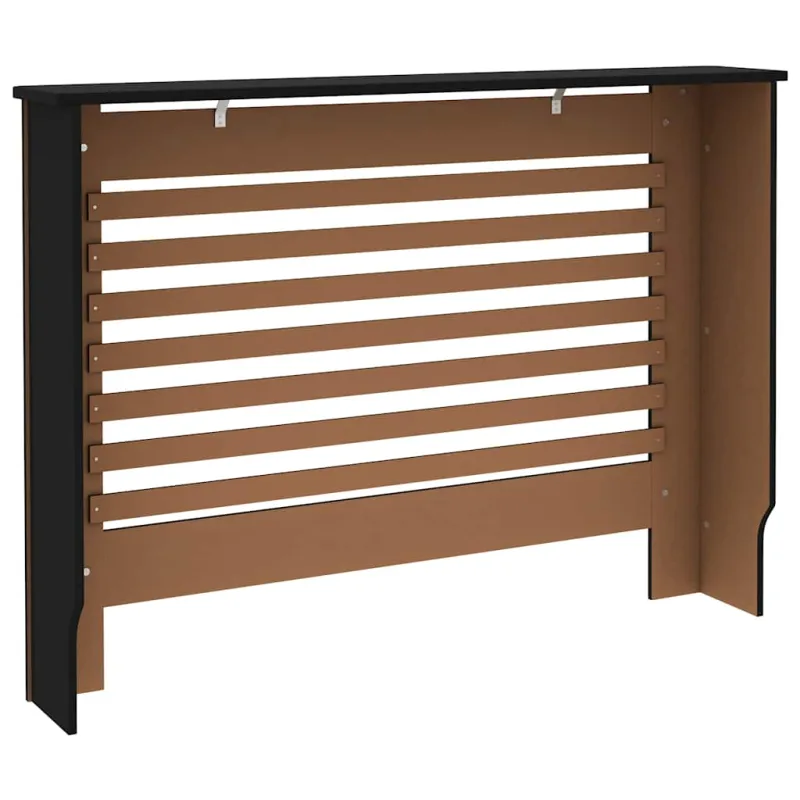 Radiatoriaus uždangalas, juodos spalvos, 112x19x81,5cm, MDF