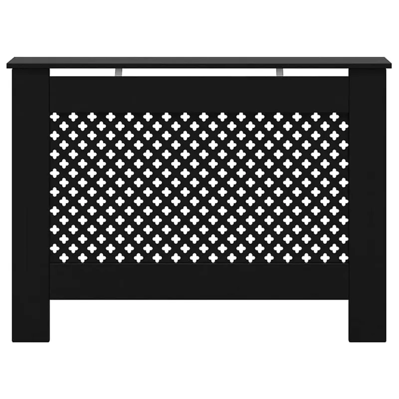 Radiatoriaus uždangalas, juodos spalvos, 112x19x81,5cm, MDF