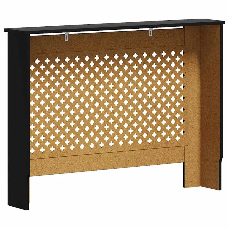 Radiatoriaus uždangalas, juodos spalvos, 112x19x81,5cm, MDF