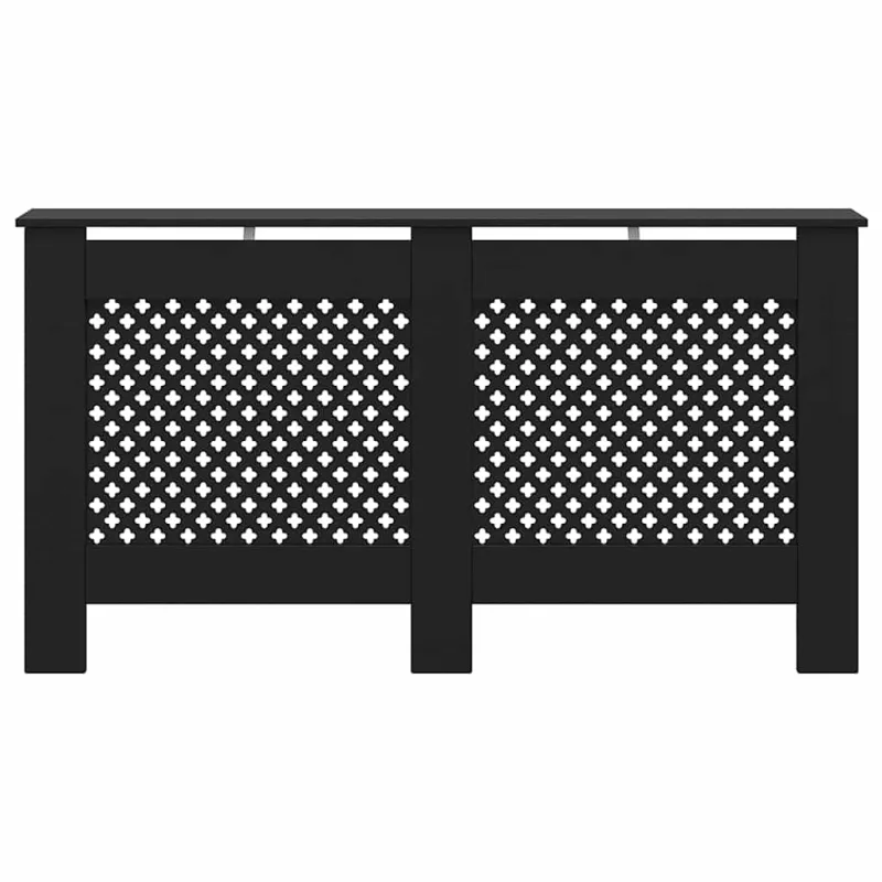 Radiatoriaus uždangalas, juodos spalvos, 152x19x81,5cm, MDF