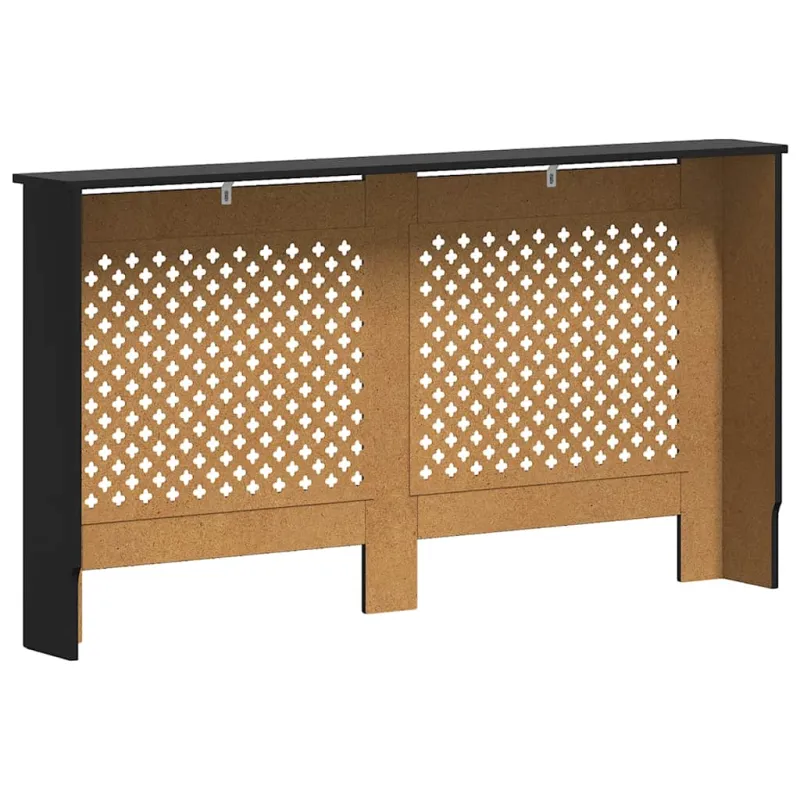 Radiatoriaus uždangalas, juodos spalvos, 152x19x81,5cm, MDF