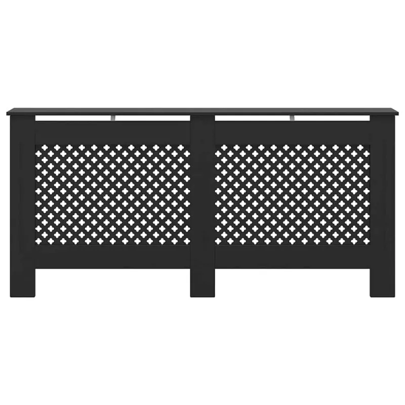 Radiatoriaus uždangalas, juodos spalvos, 172x19x81,5cm, MDF