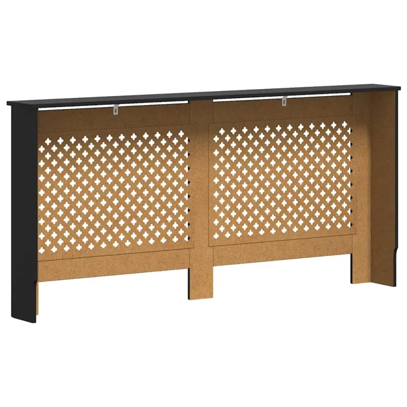 Radiatoriaus uždangalas, juodos spalvos, 172x19x81,5cm, MDF