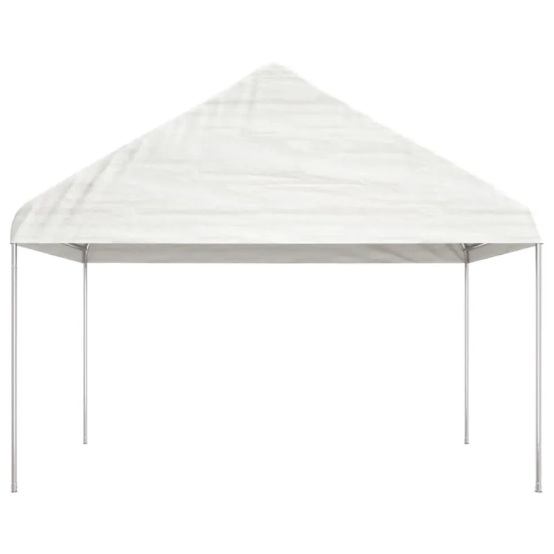 Pavėsinė su stogu, balta, 8,92x4,08x3,22m, polietilenas