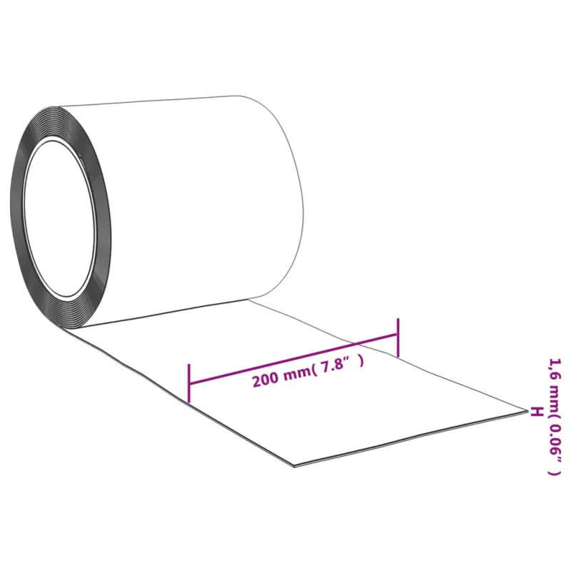 Juostų užuolaidai ritinys, PVC, 1,6x200mm, 25m