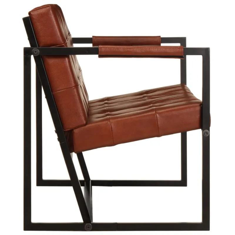 Dvivietė sofa, rudos spalvos, tikra ožkos oda