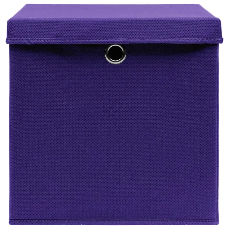 Daiktadėžės, 4vnt., violetinės, 32x32x32cm, audinys