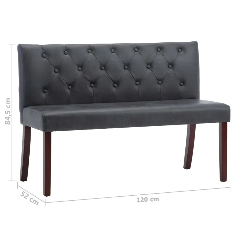 Suoliukas, pilkos spalvos, 120cm, dirbtinė versta oda