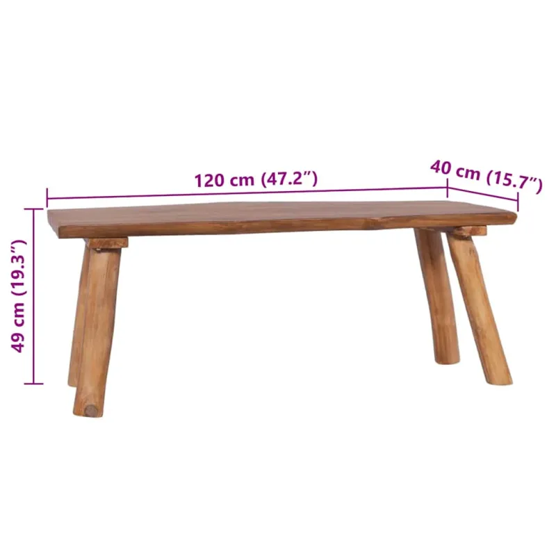 Sodo suoliukas, 120cm, tikmedžio medienos masyvas
