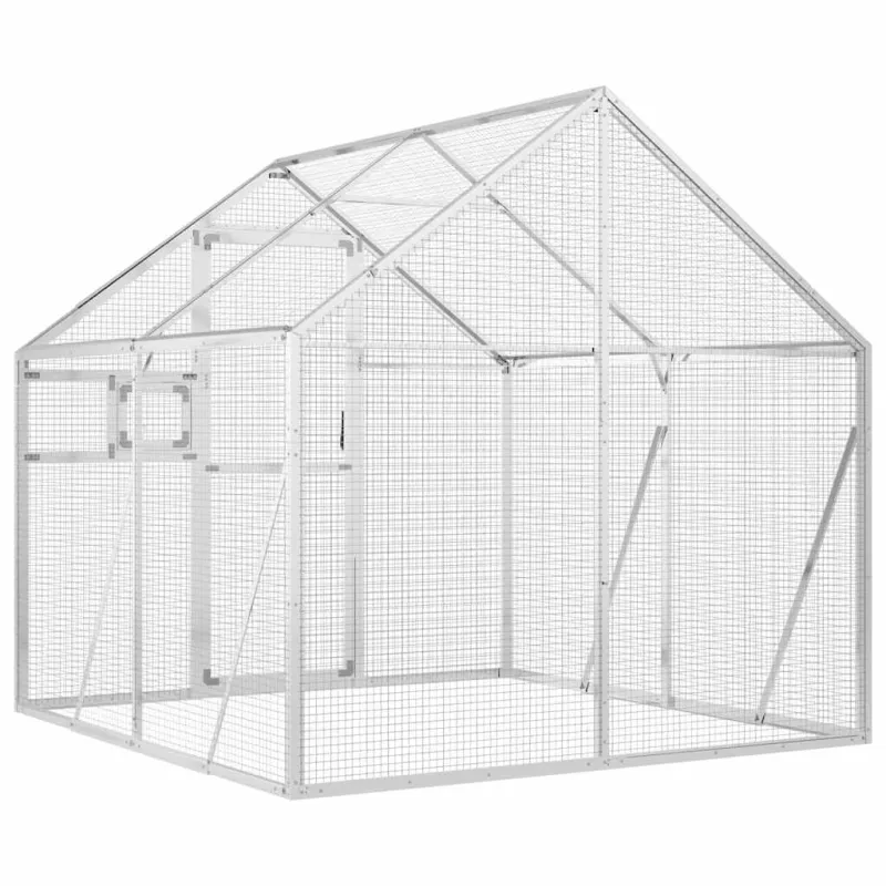 Paukštidė, sidabrinės spalvos, 1,79x2x1,85m, aliuminis