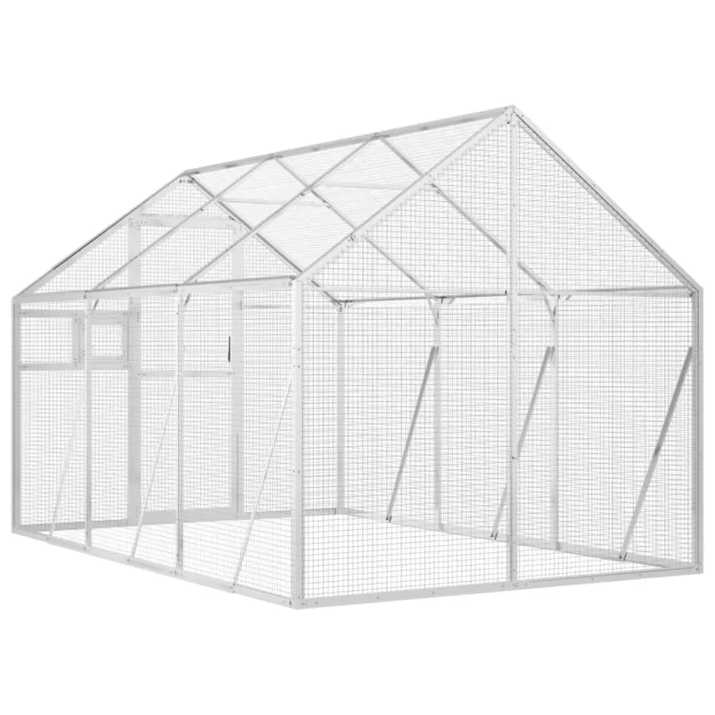 Paukštidė, sidabrinės spalvos, 1,79x3x1,85m, aliuminis