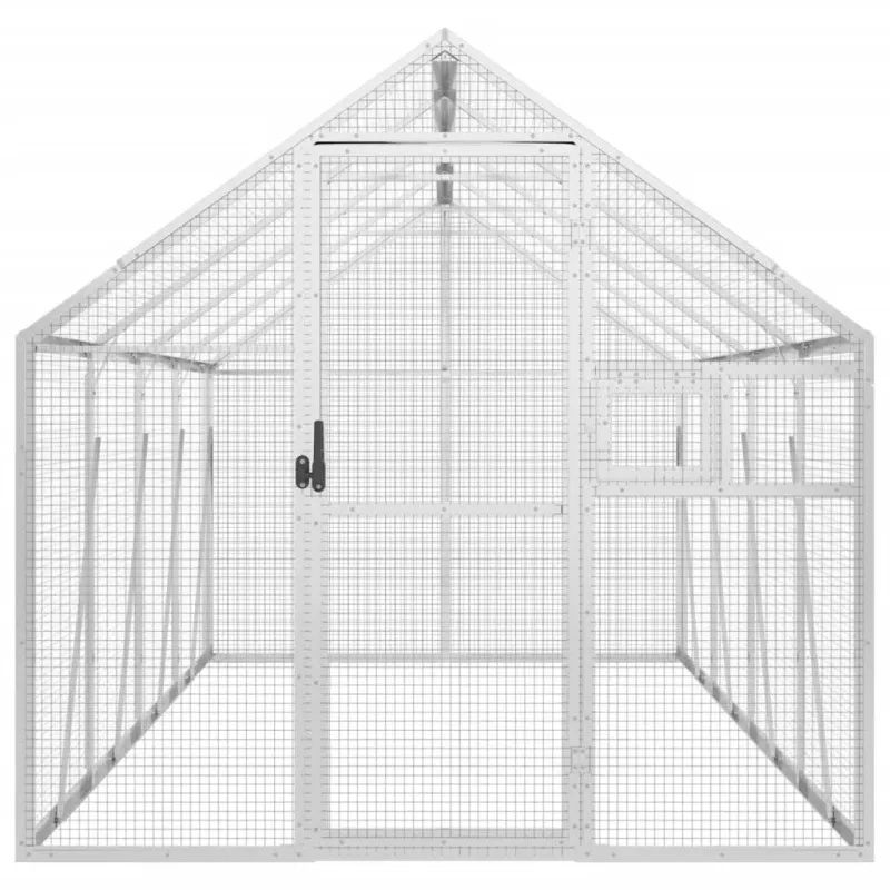 Paukštidė, sidabrinės spalvos, 1,79x4x1,85m, aliuminis