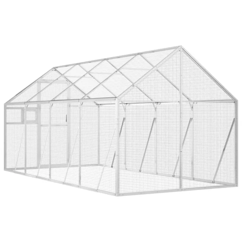Paukštidė, sidabrinės spalvos, 1,79x4x1,85m, aliuminis