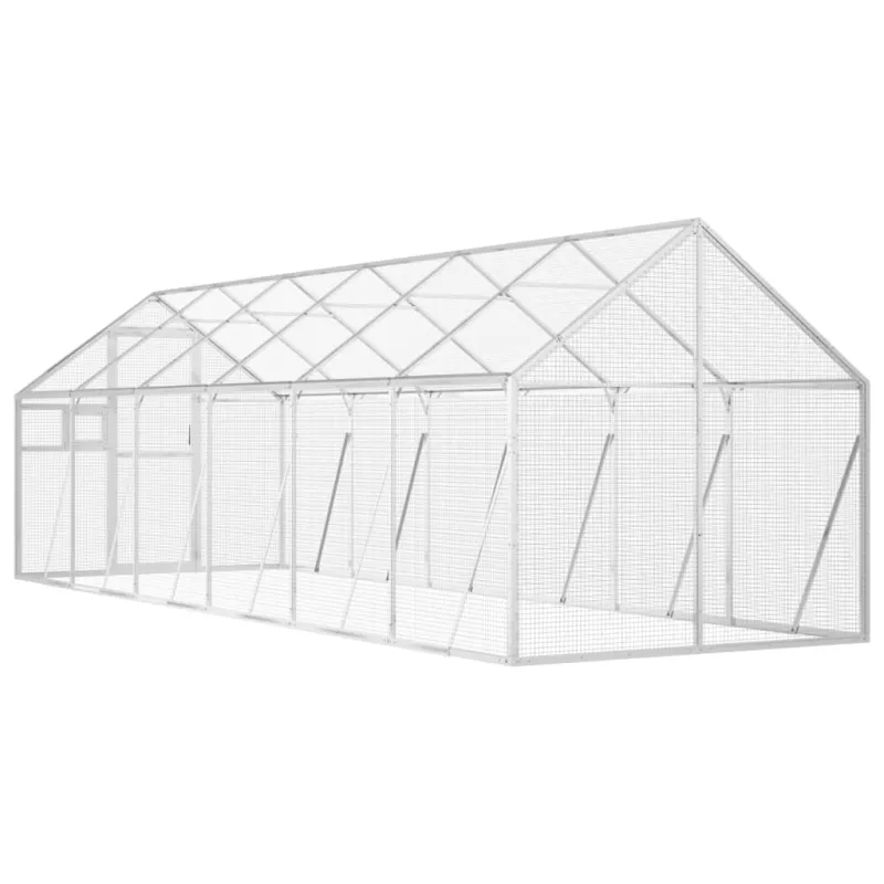 Paukštidė, sidabrinės spalvos, 1,79x6x1,85m, aliuminis