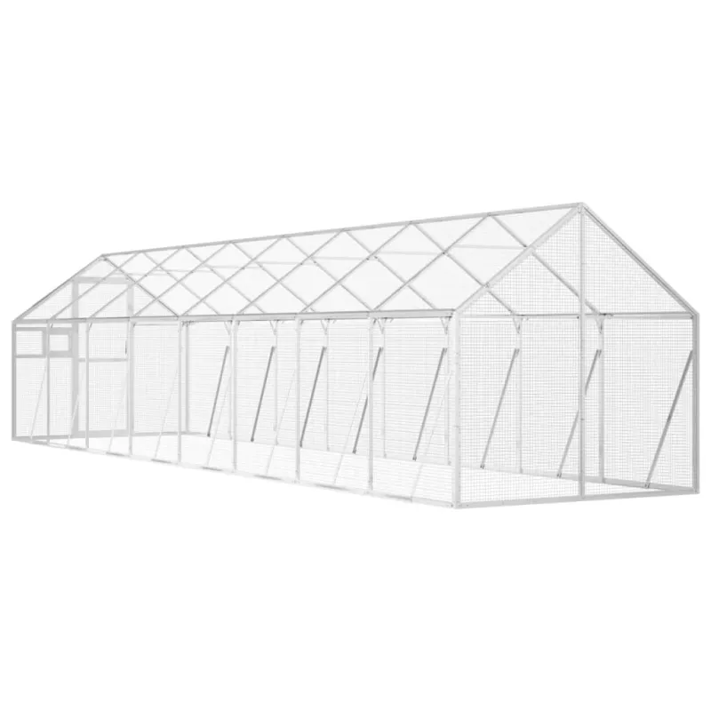 Paukštidė, sidabrinės spalvos, 1,79x8x1,85m, aliuminis