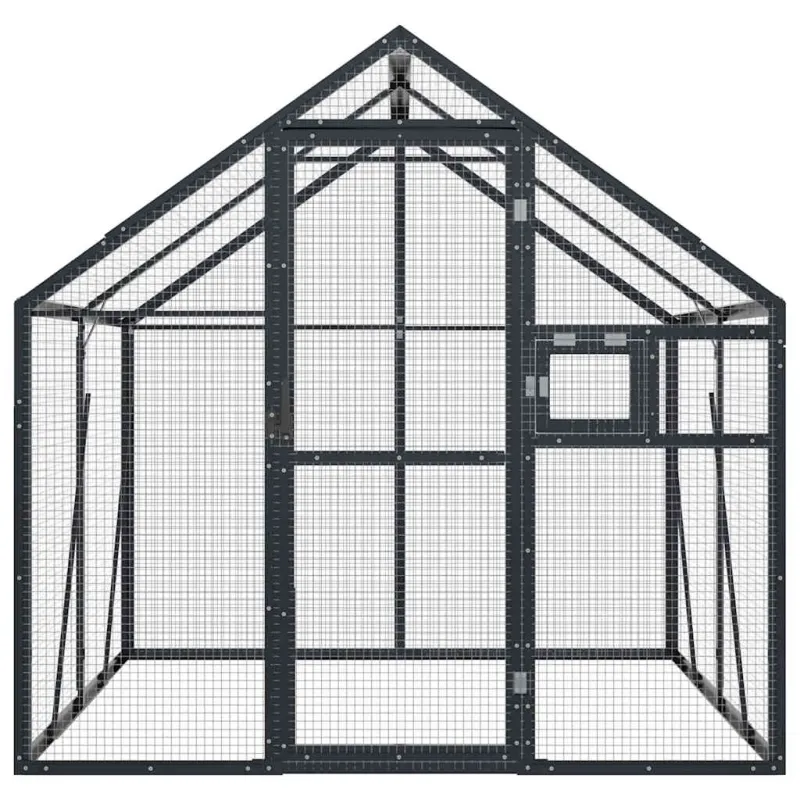 Paukštidė, antracito spalvos, 1,79x2x1,85m, aliuminis