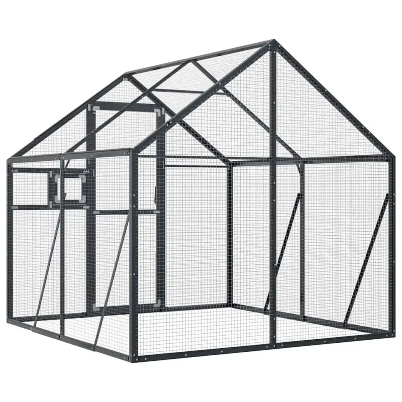 Paukštidė, antracito spalvos, 1,79x2x1,85m, aliuminis