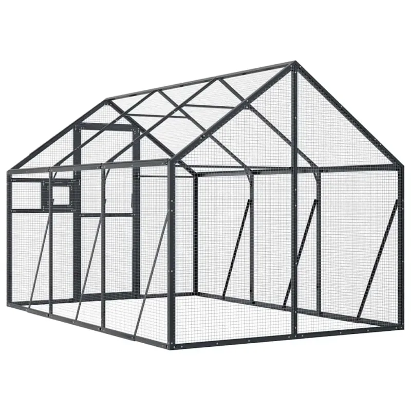 Paukštidė, antracito spalvos, 1,79x3x1,85m, aliuminis