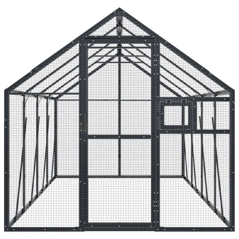 Paukštidė, antracito spalvos, 1,79x4x1,85m, aliuminis